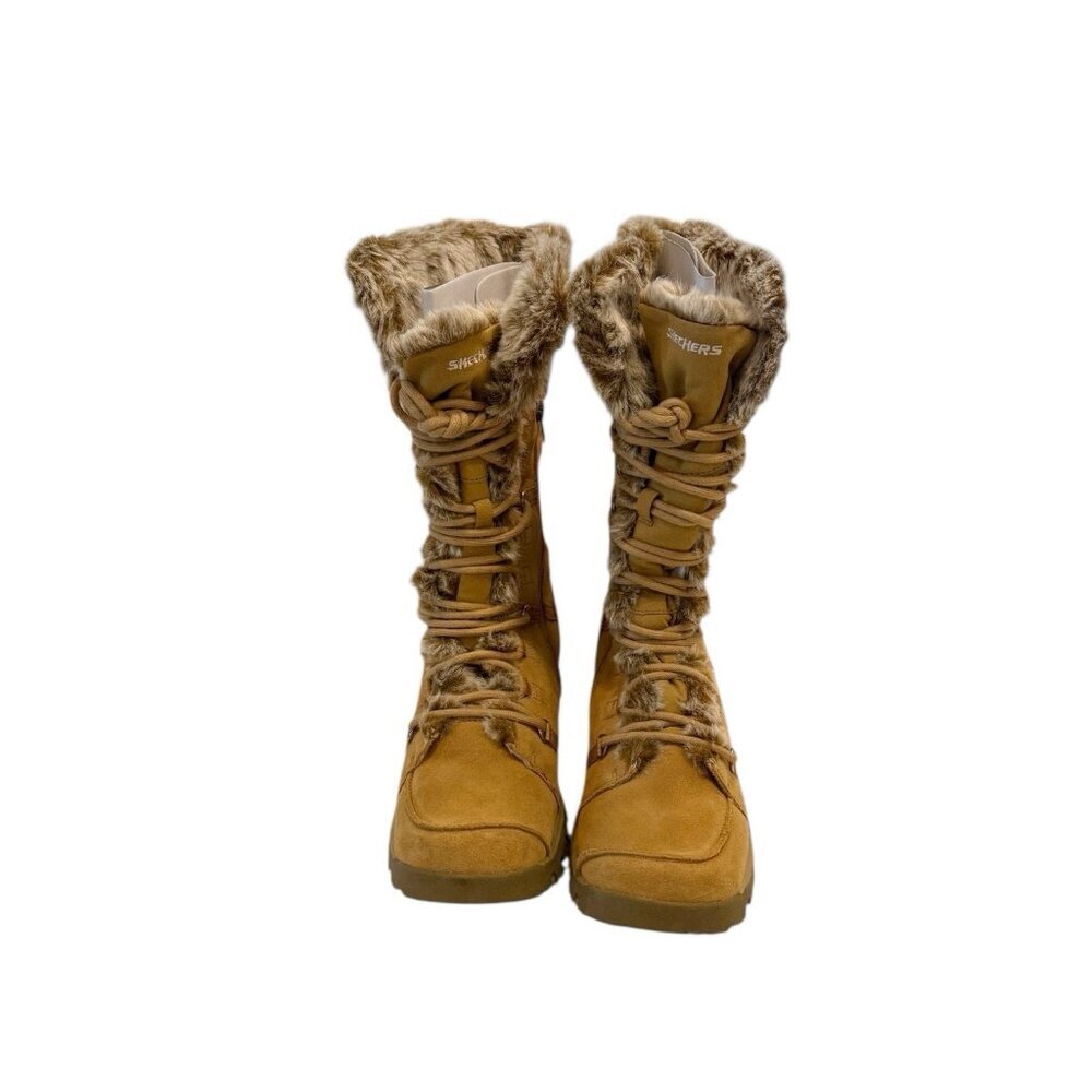 Skechers Boots Womens Grand Jams Unlimited Sand Suede Faux Fur Boho HTF Design 8 - Picture 9 of 10